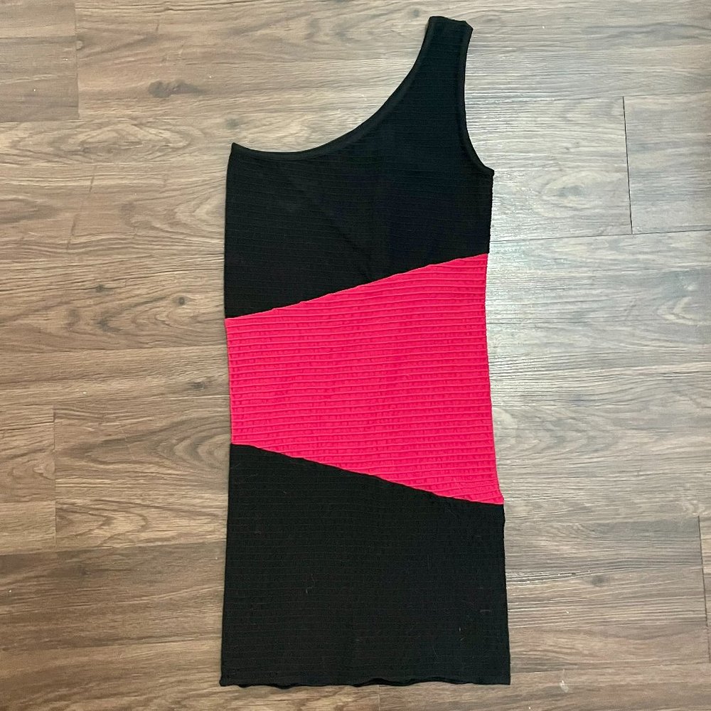 Bebe One Shoulder Ribbed Dress Size Small - Picture 3 of 4
